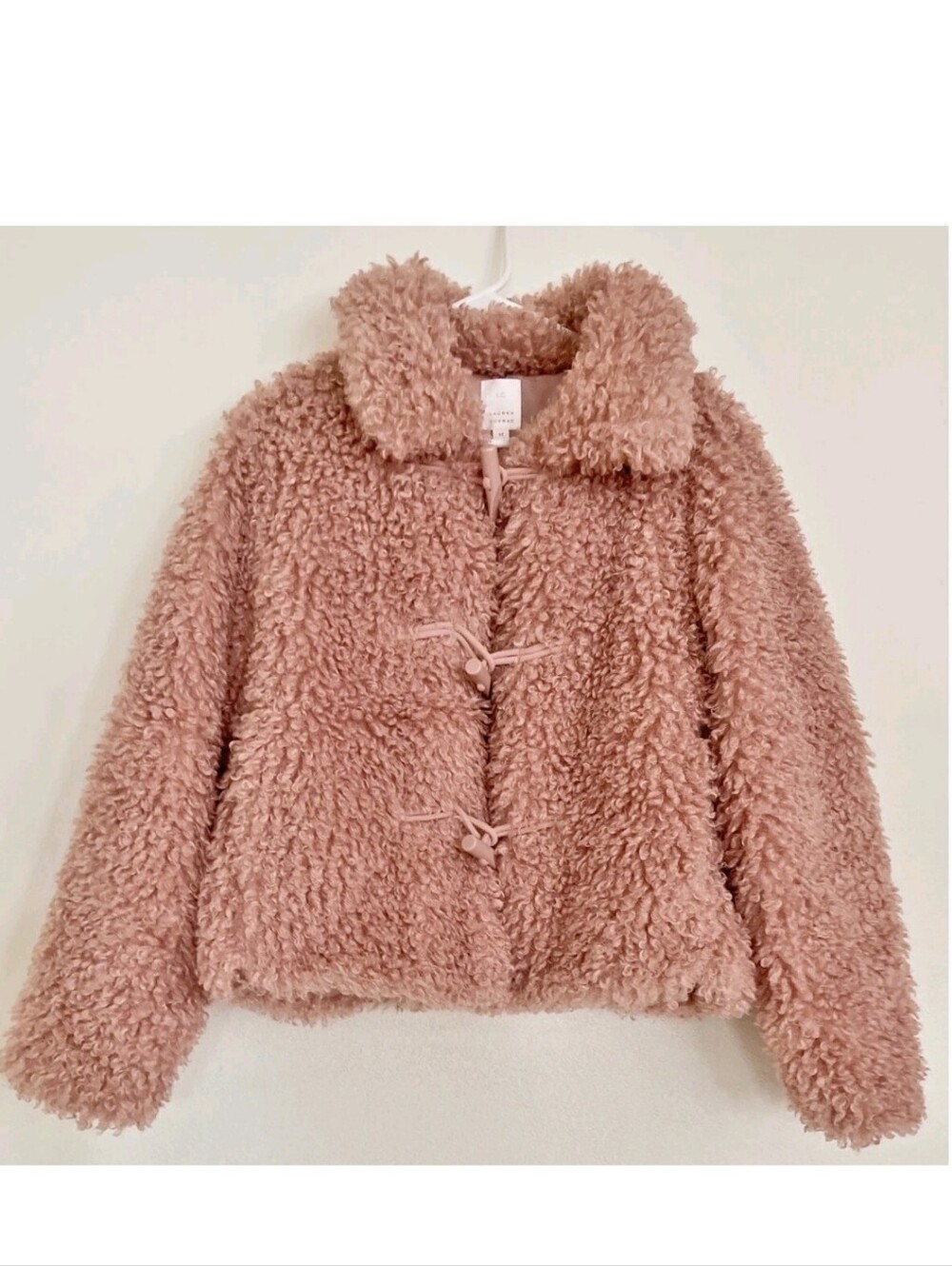 LC Lauren Conrad Blush Teddy Fleece Coat